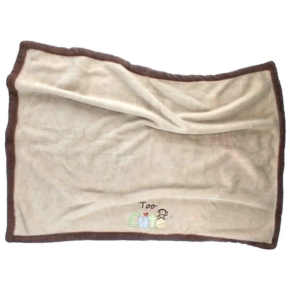 Child Of Mine Carter's Brown Too Cute Monkey Baby Blanket Soft Fleece Walmart